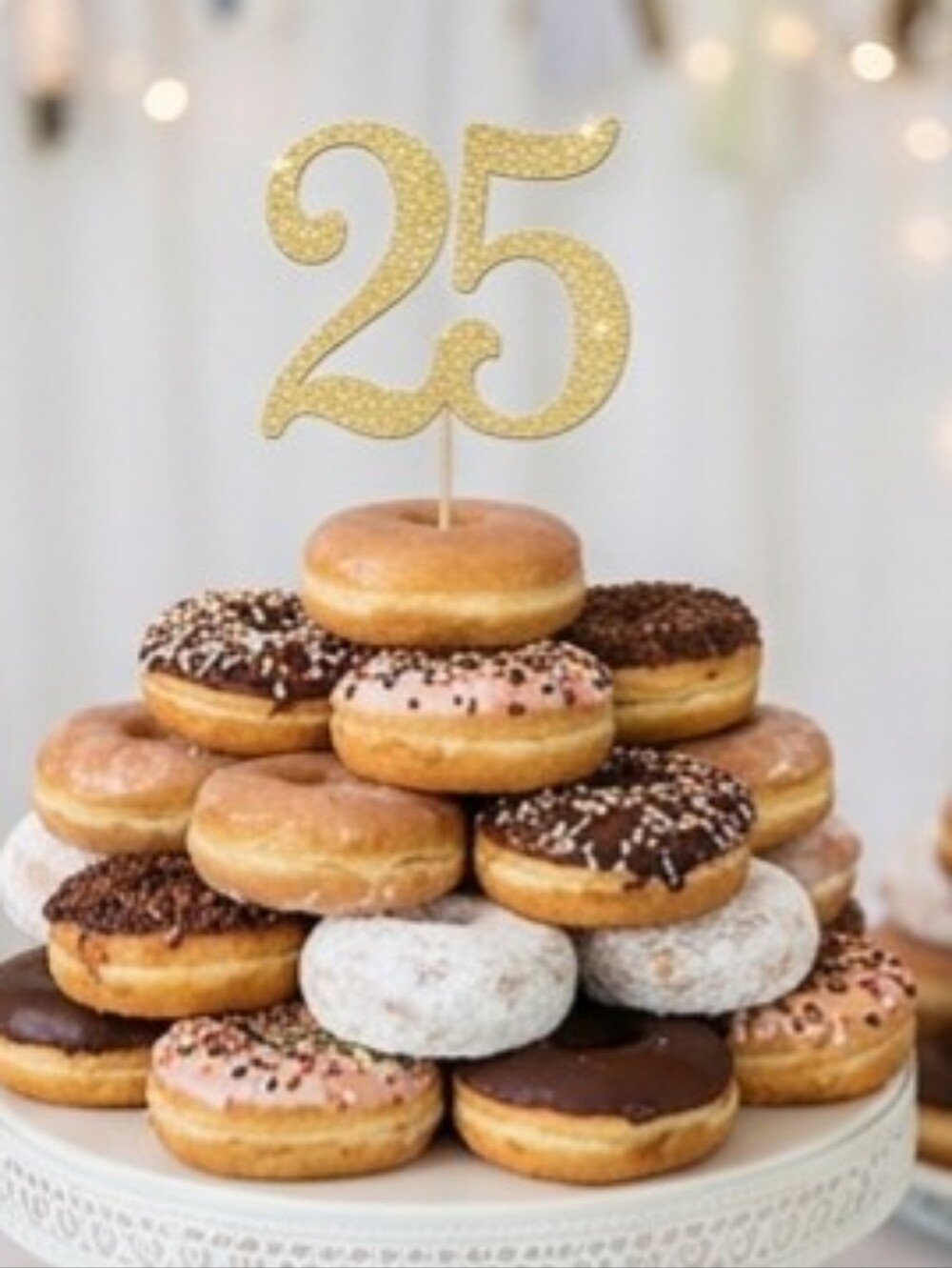 Silver Rhinestone Number 25 Cake Topper - Picture 9 of 9